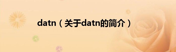 datn（关于datn的简介）