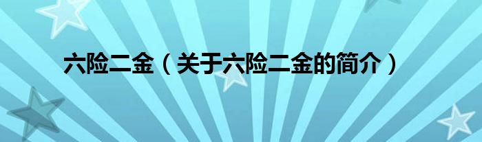 六险二金（关于六险二金的简介）