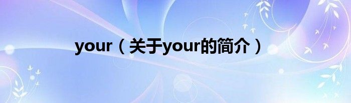 your（关于your的简介）