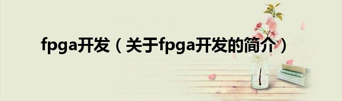 fpga开发（关于fpga开发的简介）