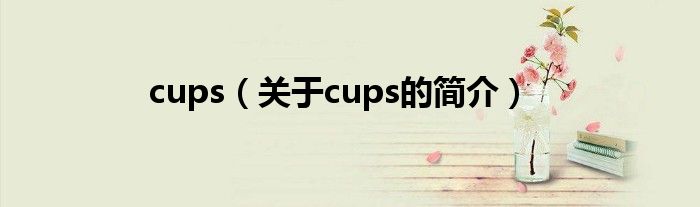 cups（关于cups的简介）