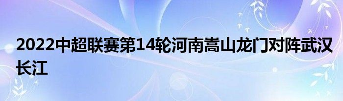 2022中超联赛第14轮河南嵩山龙门对阵武汉长江