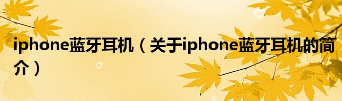 iphone蓝牙耳机（关于iphone蓝牙耳机的简介）