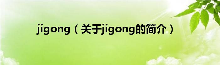 jigong（关于jigong的简介）