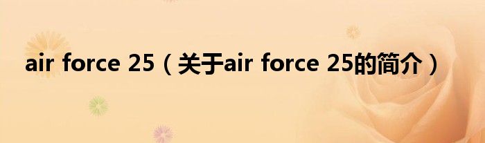 air force 25（关于air force 25的简介）