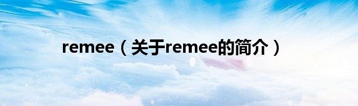 remee（关于remee的简介）