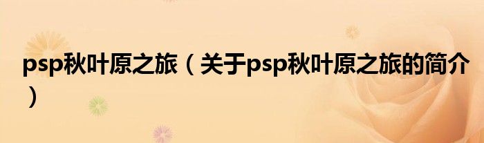 psp秋叶原之旅（关于psp秋叶原之旅的简介）