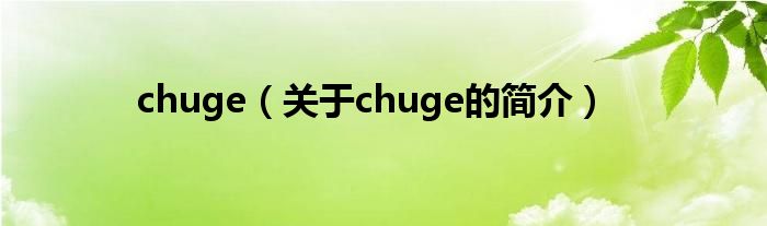 chuge（关于chuge的简介）