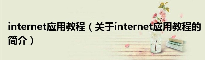 internet应用教程（关于internet应用教程的简介）