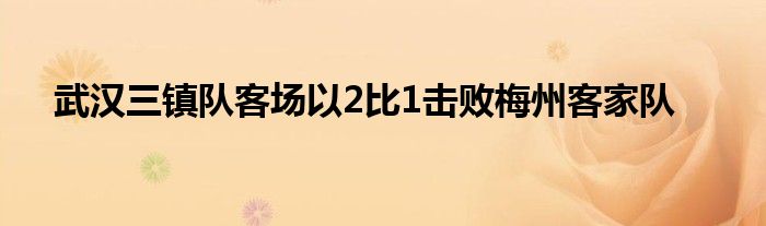 武汉三镇队客场以2比1击败梅州客家队