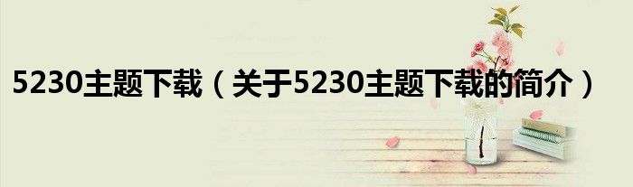 5230主题下载（关于5230主题下载的简介）