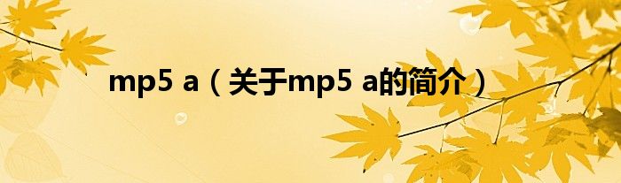 mp5 a（关于mp5 a的简介）