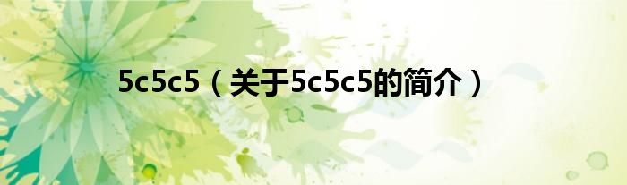 5c5c5（关于5c5c5的简介）