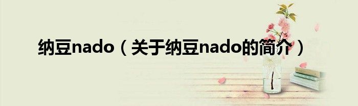 纳豆nado（关于纳豆nado的简介）