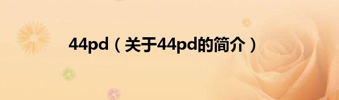 44pd（关于44pd的简介）