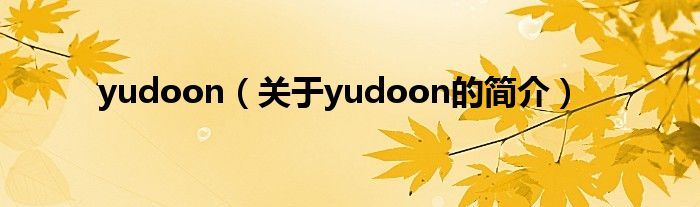 yudoon（关于yudoon的简介）