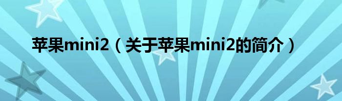 苹果mini2（关于苹果mini2的简介）