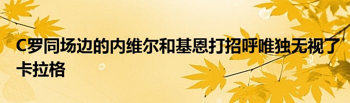 C罗同场边的内维尔和基恩打招呼唯独无视了卡拉格