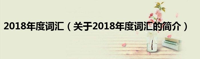 2018年度词汇（关于2018年度词汇的简介）