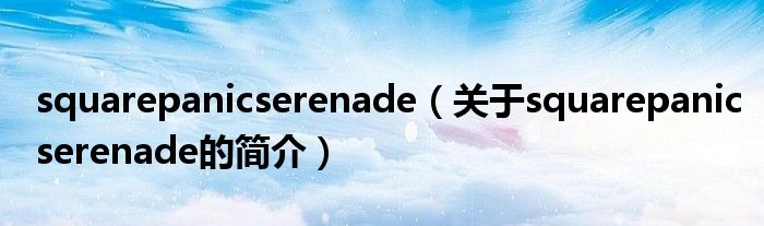 squarepanicserenade（关于squarepanicserenade的简介）