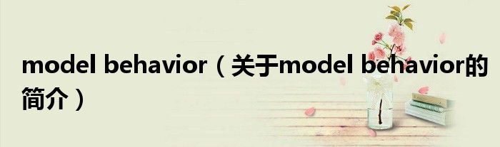 model behavior（关于model behavior的简介）