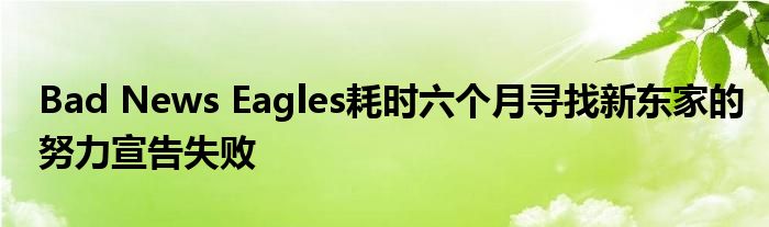 Bad News Eagles耗时六个月寻找新东家的努力宣告失败