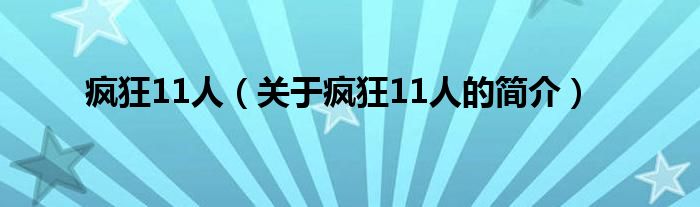 疯狂11人（关于疯狂11人的简介）