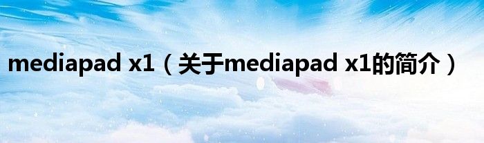 mediapad x1（关于mediapad x1的简介）