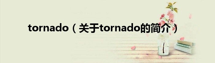 tornado（关于tornado的简介）