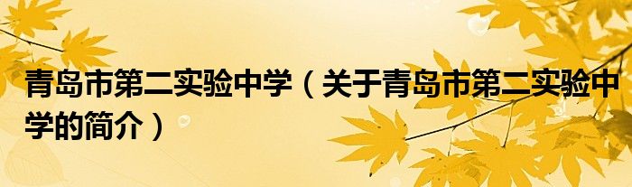 青岛市第二实验中学（关于青岛市第二实验中学的简介）