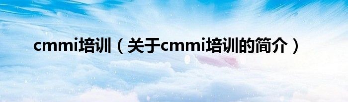 cmmi培训（关于cmmi培训的简介）