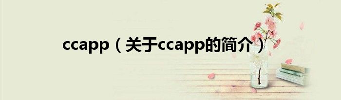 ccapp（关于ccapp的简介）