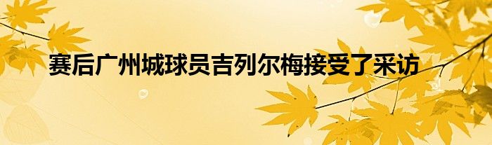 赛后广州城球员吉列尔梅接受了采访