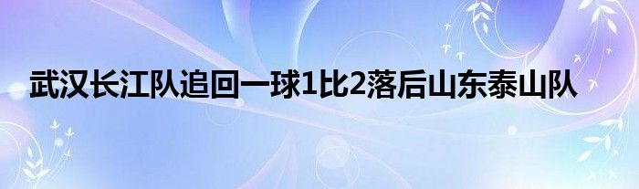 武汉长江队追回一球1比2落后山东泰山队