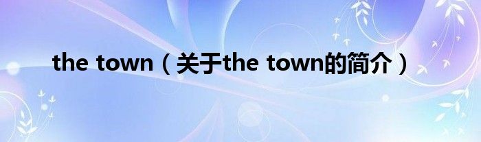 the town（关于the town的简介）