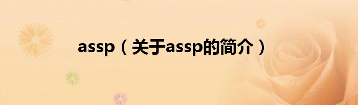 assp（关于assp的简介）