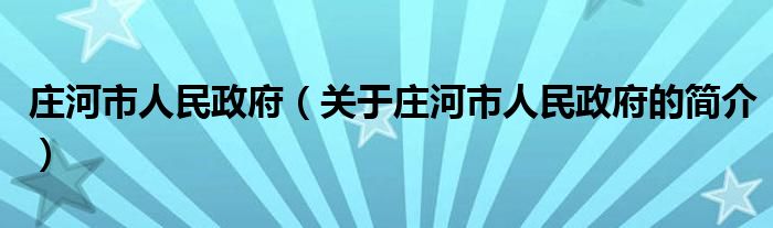 庄河市人民政府（关于庄河市人民政府的简介）