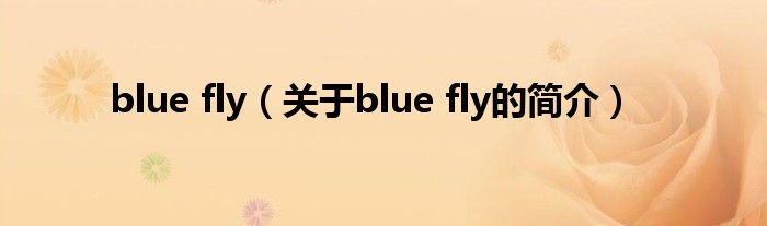 blue fly（关于blue fly的简介）