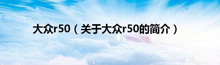 大众r50（关于大众r50的简介）