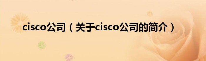 cisco公司（关于cisco公司的简介）