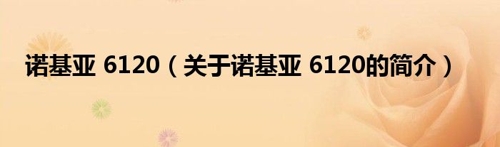 诺基亚 6120（关于诺基亚 6120的简介）