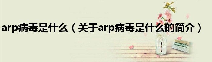 arp病毒是什么（关于arp病毒是什么的简介）