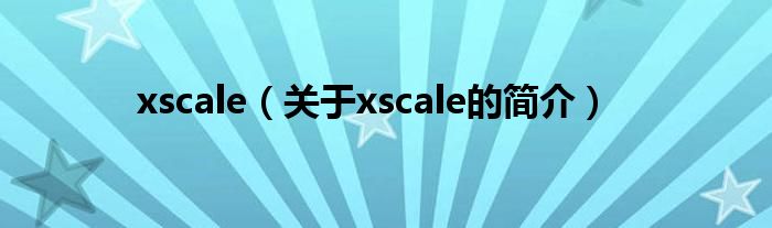 xscale（关于xscale的简介）