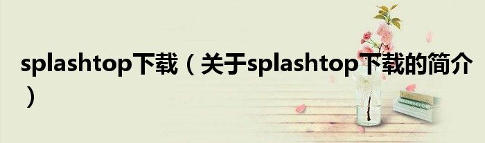 splashtop下载（关于splashtop下载的简介）