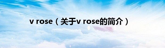 v rose（关于v rose的简介）