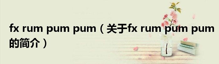 fx rum pum pum（关于fx rum pum pum的简介）