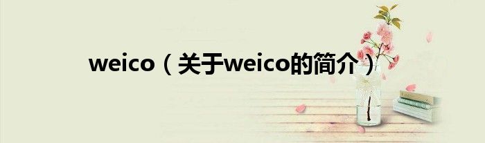 weico（关于weico的简介）
