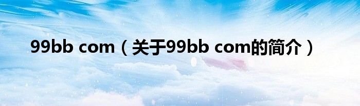 99bb com（关于99bb com的简介）