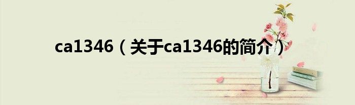 ca1346（关于ca1346的简介）