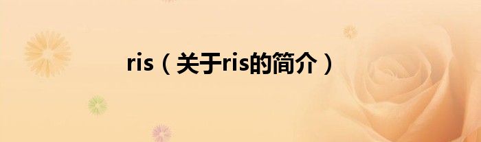 ris（关于ris的简介）